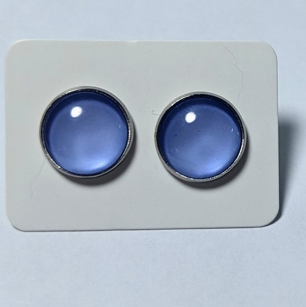 Hand crafted periwinkle blue stud earrings